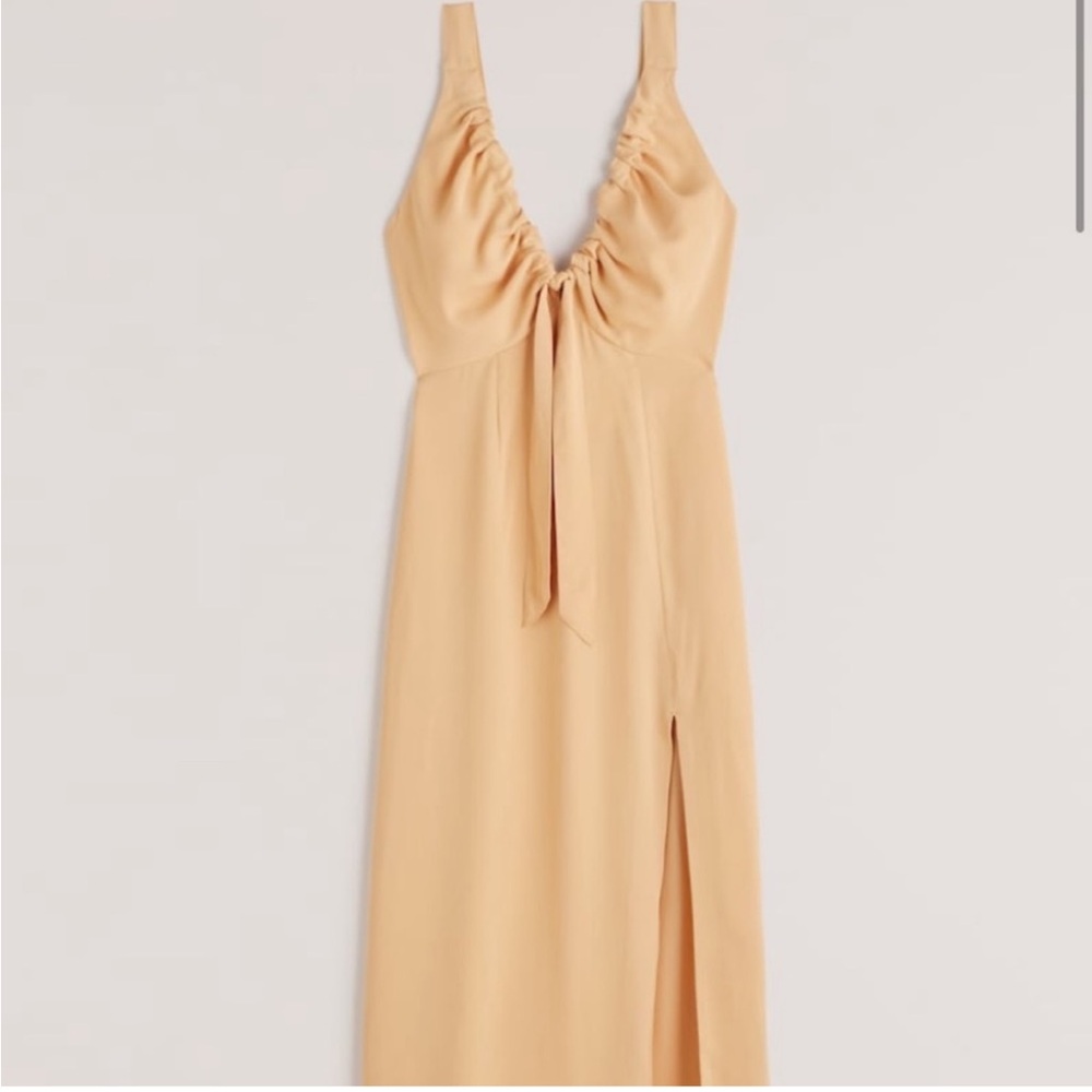 Abercrombie Light Orange Cinch Halter Dress